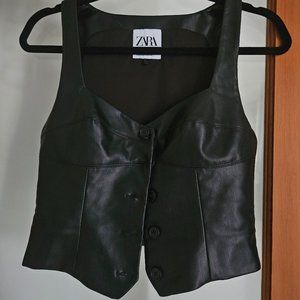 zara leather west size S